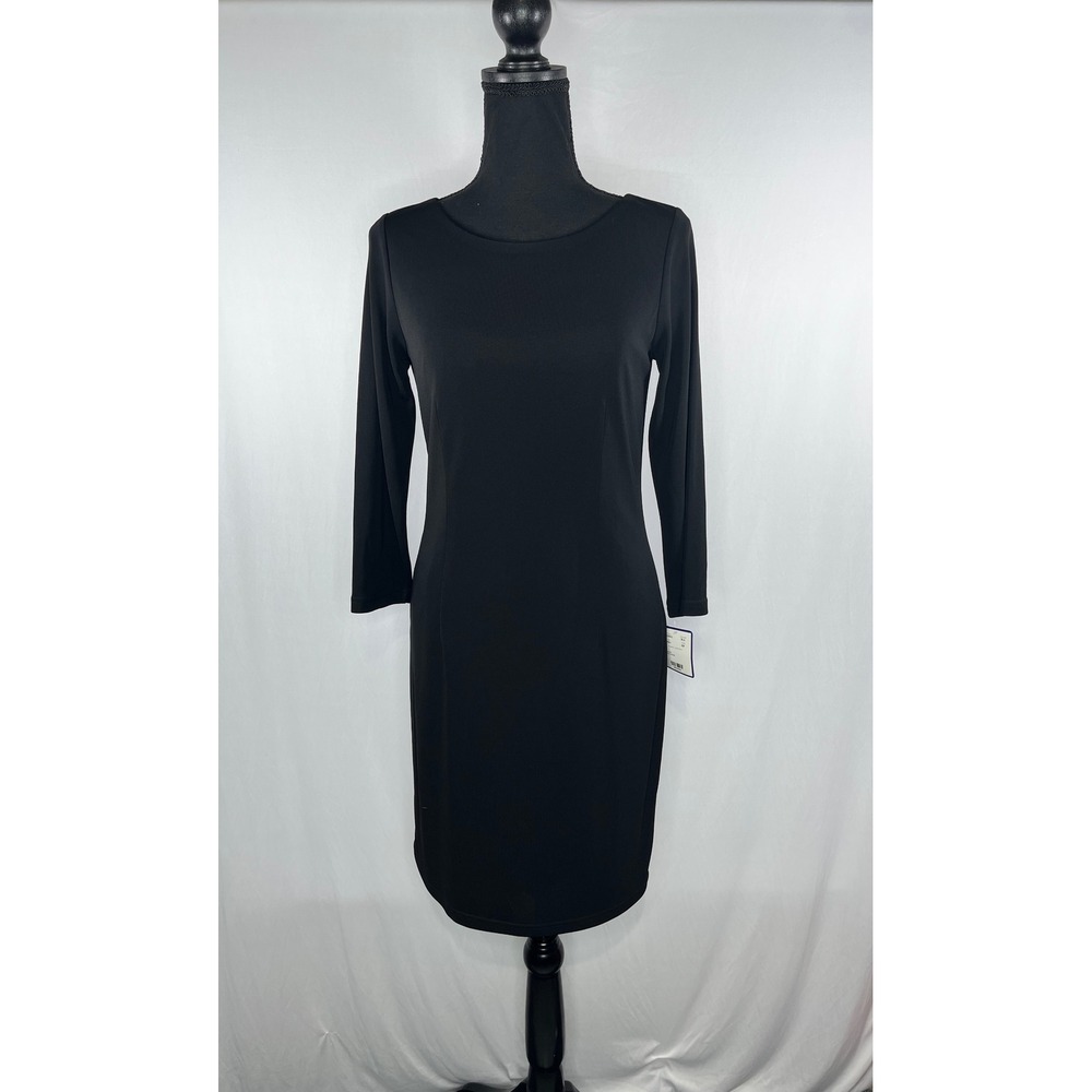 Doncaster Collection Sheath Dress 3/4 Sleeve Career Little Black Dress 02P,‎ NWT